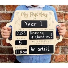 Reusable First Day Of School Photo Board Chalkboard Sign Kid Back to School Gift