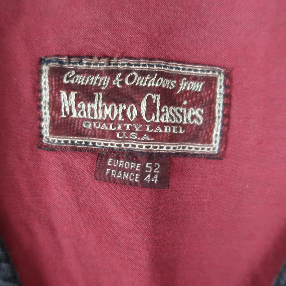 Chaleco Negro Clásico Vintage Años 90 Marlboro Talla Europa 52 Francia 44 Hebilla Trasera Foto 4 de 4