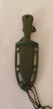 5" Fixed Blade Necklace Knife for EDC Camping Hiking ARMY GREEN Free Shipping 
