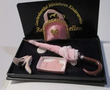 Ladies' Parasol & Purse Set Reutter 1.445/6 Umbrella DOLLHOUSE Miniature