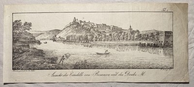 Lithographie 1819: Ansicht der Citadelle von Besancon... Bollinger - RAR