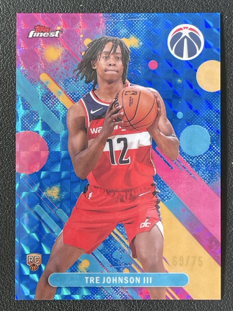 Tre Johnson III 2025-26 Topps Finest Common Blue Geometric Base RC /75 #6