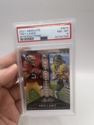 Trey Lance 2021 Panini Absolute Introductions Rookie RC PSA 8 NM-MT