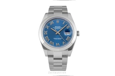Rolex Datejust 41 Blue Roman Dial Oyster Stahl Automatik Herrenuhr Ref. 126300