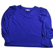 LOFT Cobalt Blue V-Neck Sweater Women's Medium