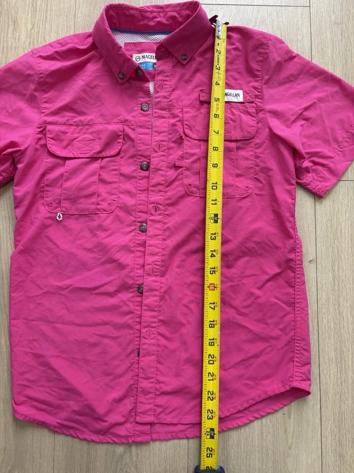 Magellan Top Women’s Hot Pink Fish Gear Mag Wick Pockets Outdoors M - Image 2 of 4