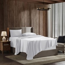 Nestl Split King Sheet Set, 1800 Ultra-Soft Microfiber, 5 Piece, White