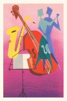 Found Image Press - Vintage Journal Stylized Bass and Saxophone - New  - X555z