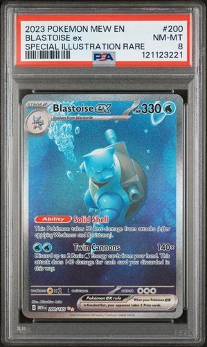 2023 POKEMON MEW EN-151 SPECIAL ILLUSTRATION RARE #200 BLASTOISE EX PSA 8