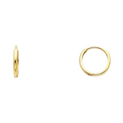 NEU 14K GELBGOLD SCHLICHTE HUGGIES OHRRINGE