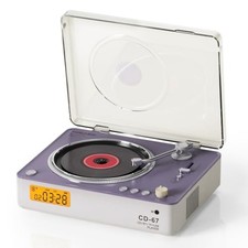 CD Player Portable with HiFi Speakers Bluetooth Transmitter Purple