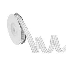 10 Yard x 3/8 Inch Gingham Ribbon, Nylon Plaid Ribbon Gift Wrap, Gray