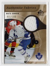 2006 SP Game Used Mats Sundin 031/100 AF-SU Toronto Maple Leafs