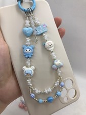 DIY Beaded Phone Charm Wristlet Bracelet String Strap Bag Charm Gift Cute