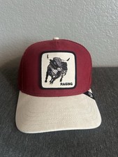 Goorin Bros The Farm Suede Raging Bull Trucker Hat Red OSFM Adjustable NWT
