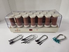 Profiles Spa Belson 20 Flocked Hot Hair Curlers SS-203 plus clips TESTED
