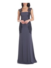 JS COLLECTIONS Womens Gray Lined Satin Sleeveless Mermaid Dress 8