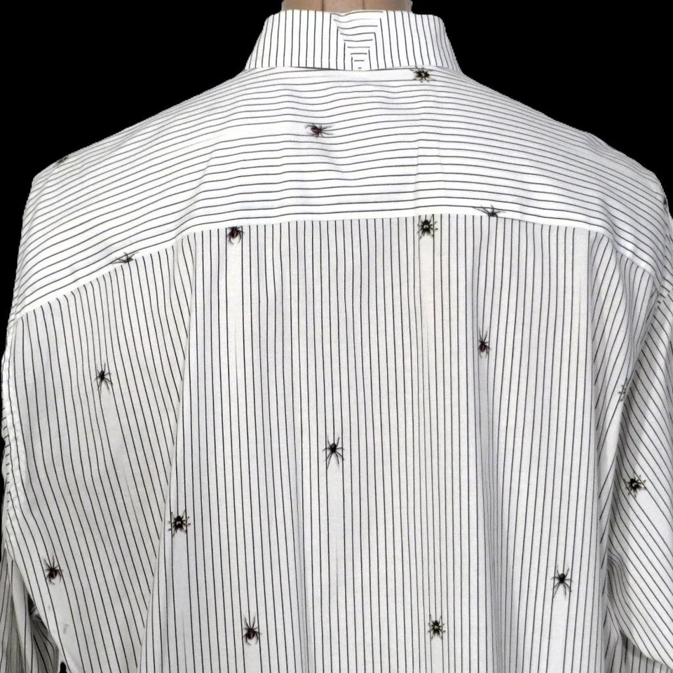 Disfraz de Vampiro Drácula Camisa de Vestir Arañas 2XL Viuda Negra Lujo Nahem Foto 2 de 4