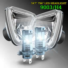 Pair 5x7 7x6 Led Headlights Projector Hi-lo Beam For Chevy Corvette C4 1984-1996