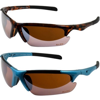 2 Pairs of Raze Eyewear Peak Sunglasses Tortoise & Turquoise with Amber Lenses