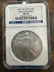 2007-W American Silver Eagle NGC MS 70 Early Releases 1 oz .999 Fine Silver