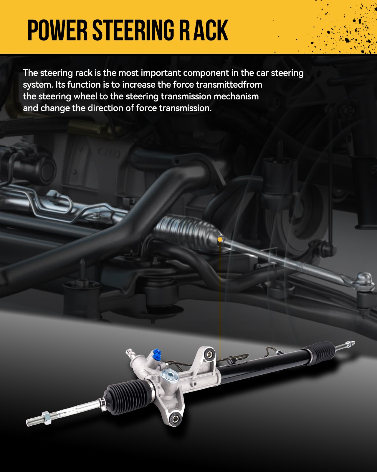 Power Steering Rack & Pinion Assembly For 1989-1991 Chrysler TC Maserati 22320