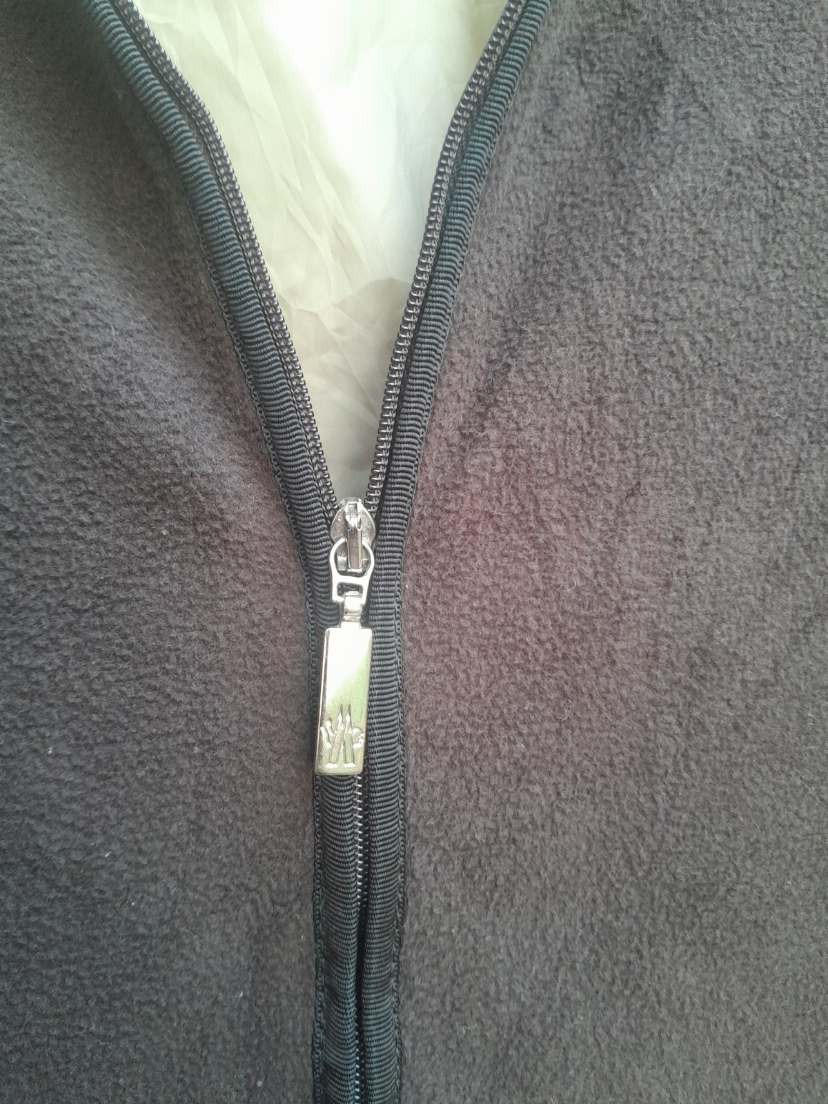 Vintage Moncler Fleece Jacket Women’s Size L Brown Full Zip Lampo Zipper Romania thumbnail 17