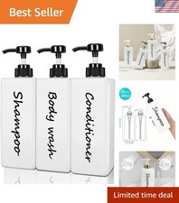 Elegant 3-Piece 21oz Shampoo and Conditioner Dispenser Set for Modern Bathrooms