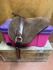 Original Parelli Bareback Pad, chocolate brown suede with wool backing.