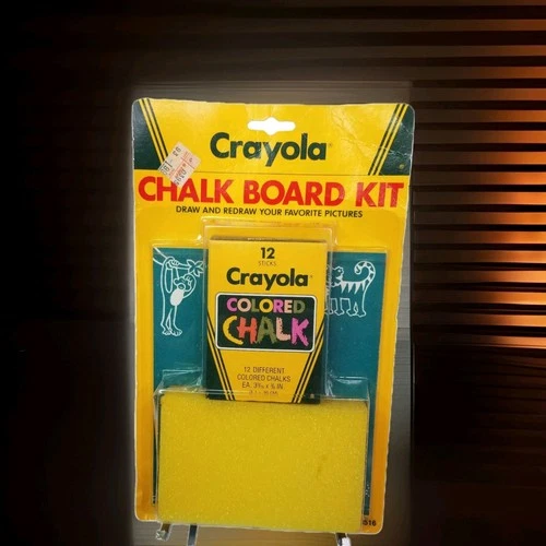 Vtg 1986 Crayola Chalk Board Kit Colored Crayola Chalk New Old Stock Collectable