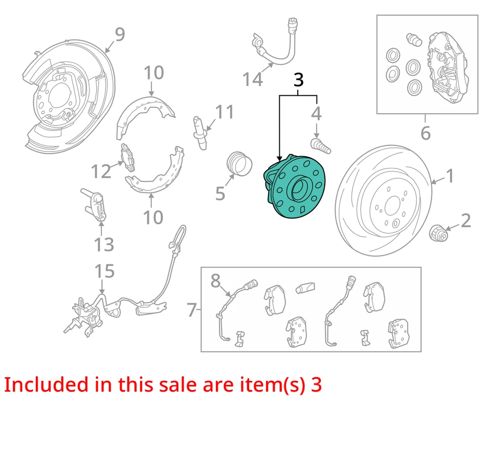 Hub Rear Fits 06-15 LEXUS IS250 9824635 - Image 4 of 4