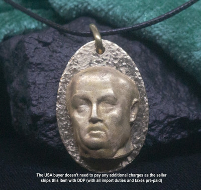 Seneca Bronze Pendant, Stoic Philosopher Necklace, Stoicism Lover Gift Charm
