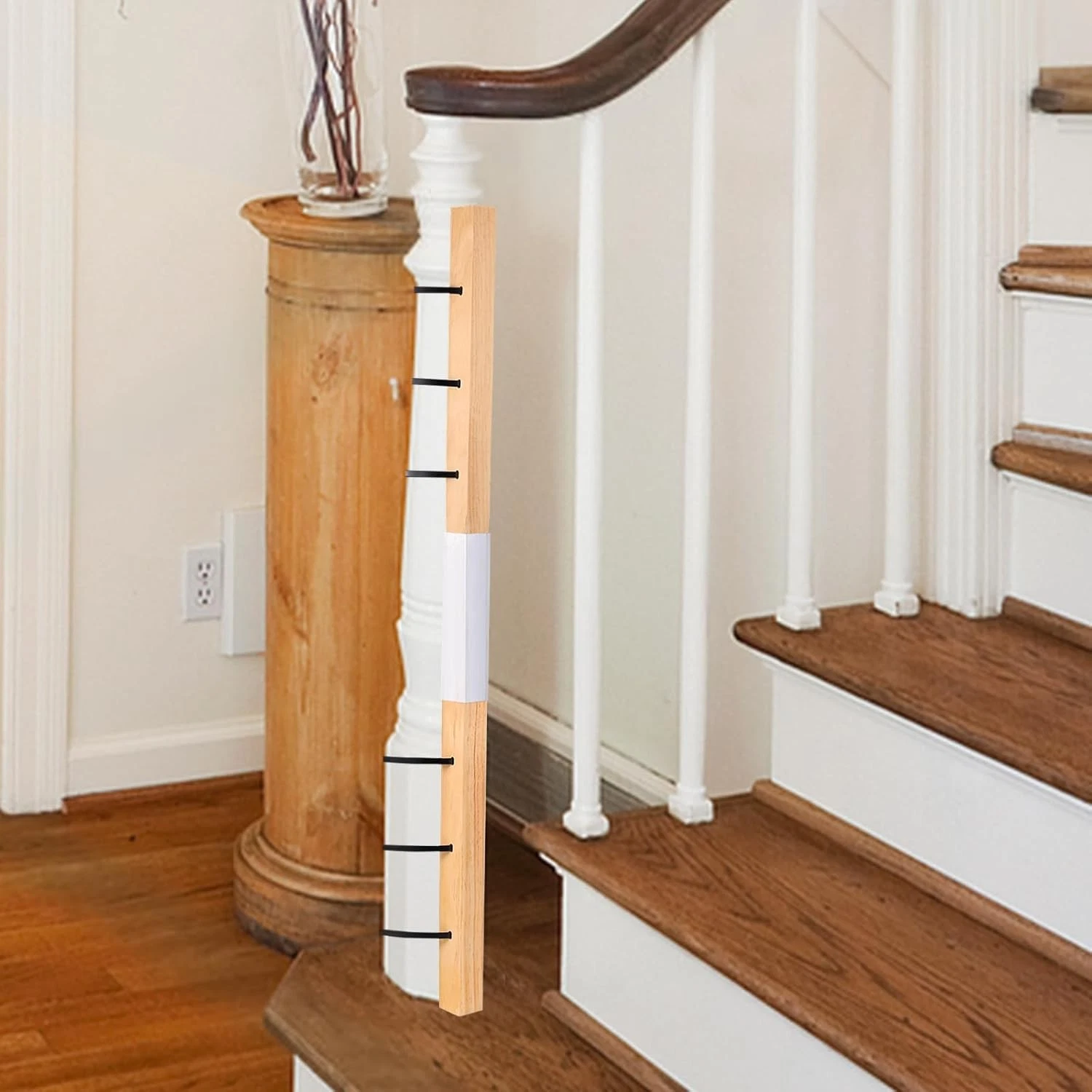 No Hole Stairway Baby Gate Adapter-1Pcs Solid Wood Extra Tall Universal