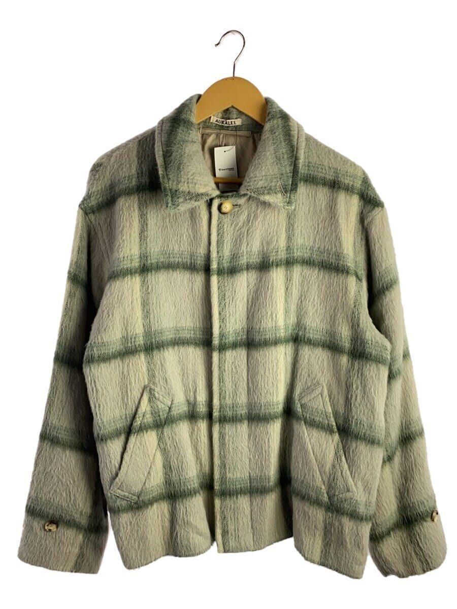 AURALEE Others SURI ALPACA SHAGGY CHECK BLOUSON 4 WOOL GREEN AURALEE Others SURI ALPACA SHAGGY CHECK BLOUSON 4 WOOL GREEN
