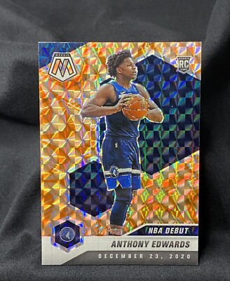 2020-21 Mosaic #261 ANTHONY EDWARDS (RC) Debut Orange Reactive PRIZM - Near Mint