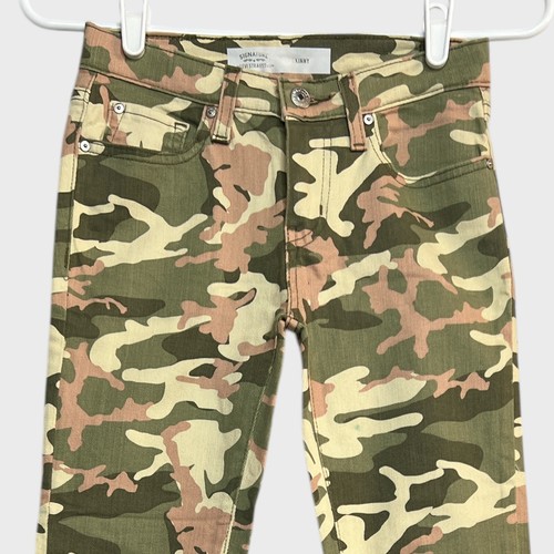 Levi’s Signature Camo Print Skinny Jeans Girls sz 12 Large Pink Green Denim NWOT - Picture 2 of 14