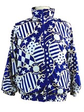 Lavon By Cheerful Corp Womens Large Blue Vintage Bomber Jacket Rare