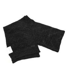Calvin Klein Mens Black Knit Textured Fall Rectangle Scarf One Size