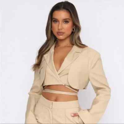 tie waist crop blazer