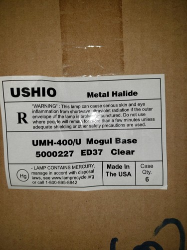 ๐คก๐ก Ushio CLEAR MH-400/U/MOG ED37๐ก๐ก 3 pcs made in USA - Picture 2 of 3