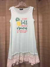 For G & PL Women's Sleeveless Dress Lace Hem Light Green Sz Medium