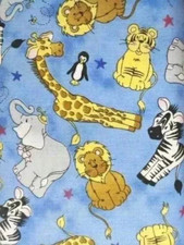 animals jungle elephant fun fabric 11 by 9 blue 1pc