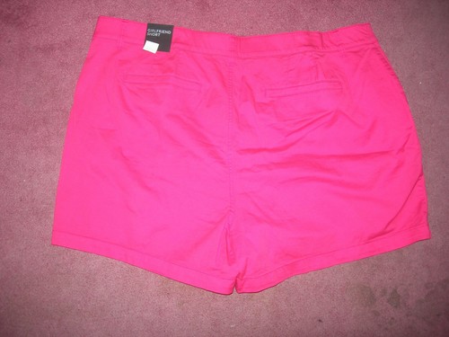 Lane Bryant Dark Rose Pink Twill Girlfriend Shorts 28 Box Pleat Trim (28W 3X 4X) - Picture 4 of 4