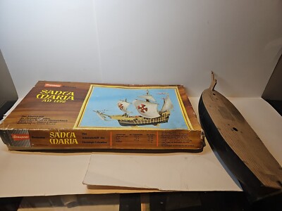 AS-IS - VTG 1960s Graupner Baukasten SANTA MARIA Wooden Model Ship