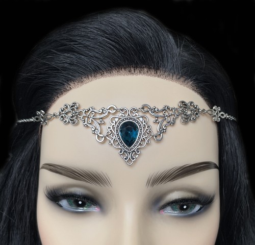 Gothic Victorian Medieval Bridal Wedding Silver Headpiece Circlet Crown Jewelry - Picture 31 of 34