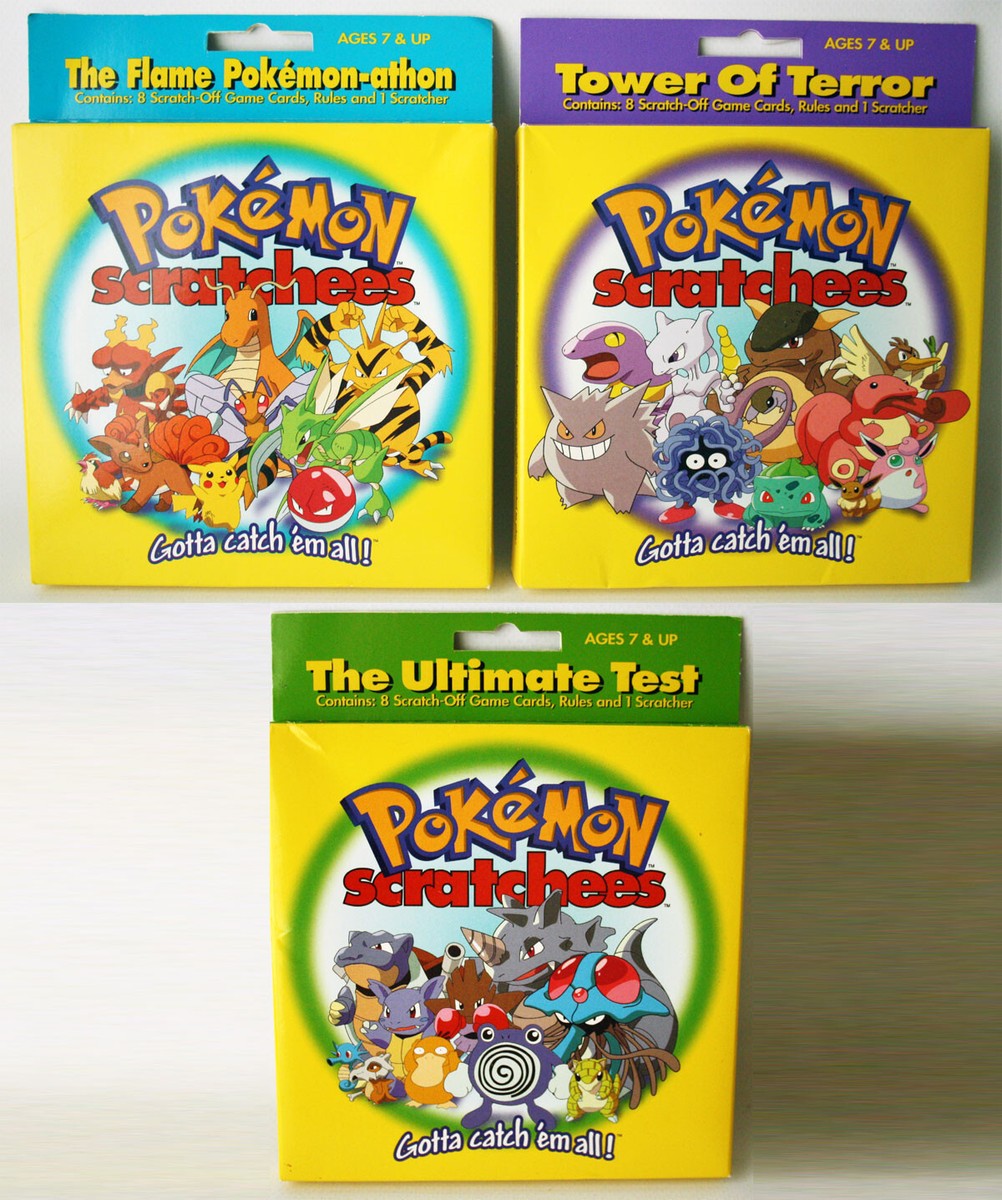 95、ポケモンカード　年代物USED 3x VINTAGE 1995-2000 COMPLETE SET POKEMON SCRATCHEES GAME