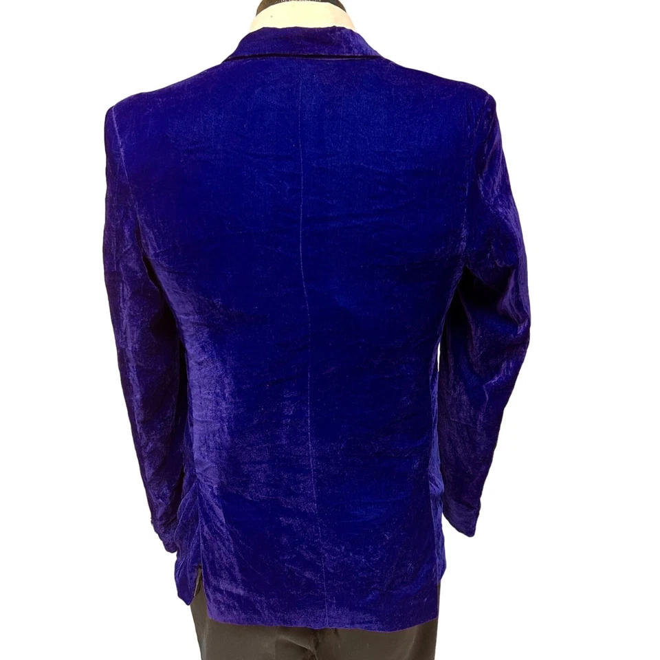 Винтажный 50-х Royal синий фиолетовый велюр смокинг куртка бархат официальный рокабилли смокинг 34 - Изображение 4 из 4