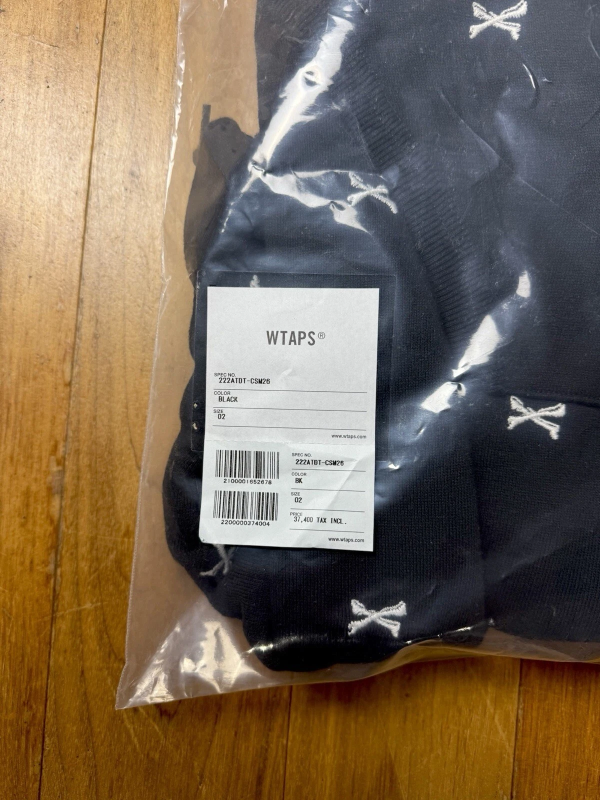 ACNE STUDIOS Felpa con cappuccio WTAPS Acne Bones nera taglia 2 (M) ricamata giapponese