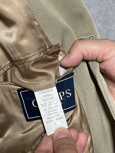 Chaps Suit Men 42L Beige 3B Textured Flannel 36X30 Cuff Pant Ralph Lauren Luxury - Picture 11 of 20