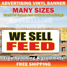 WE SELL FEED Advertising Banner Vinyl Mesh Sign Poster Deer animals farm shop